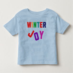 Winter Joy - Gezellige kleurrijke letters Kinder Shirts
