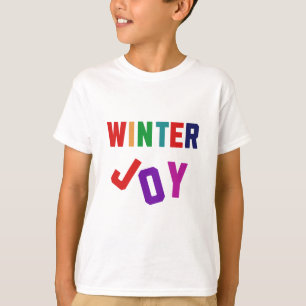 Winter Joy - Gezellige kleurrijke letters T-shirt