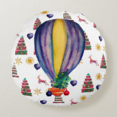 Winter Joy Jigzaag Puzzle Rond Kussen (Voorkant)