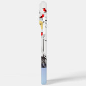 Winter Joy - Kat met sjaal Berkenbomen Kardinalen Case-Mate iPhone Case (Achterkant / Links)