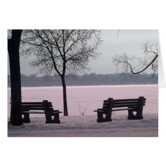 WINTER KAART: Lake Harriet "Benches", Mpls., MN; (Voorkant Horizontaal)