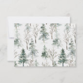 Winter Kalligrafie Botanicals QR Code Bruiloft RSV Kaart (Achterkant)