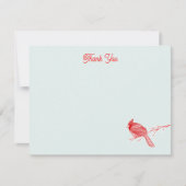 Winter Kardinaal Bedankbriefkaart Notitiekaartje (Voorkant)