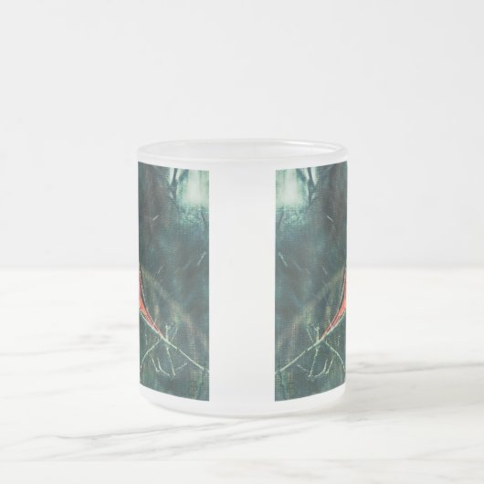 Winter Kardinaal in Snowstorm Frosted Mok Enhanced (Center)