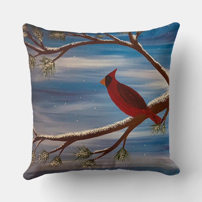 Winter Kardinaal Kussen (Achterkant)