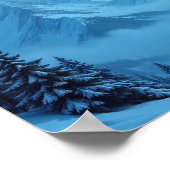 Winter Kasteel Berg Fantasie Landschap Poster (Hoek)