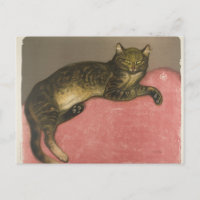 Winter: Kat op een kussen, R. Steinlen