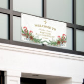 Winter Kerst 1e Verjaardag Doop Welkom Bord Spandoek (Buitenkant Gebouw)