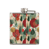 Winter / Kerst Abstracte Tegelkunst Heupfles (Achterkant)