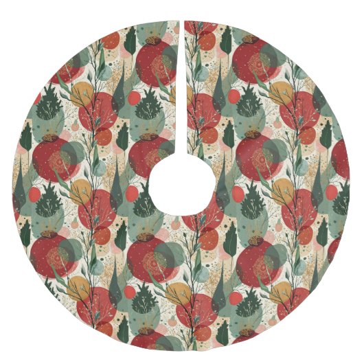 Winter / Kerst Abstracte Tegelkunst Kerstboom Rok (Voorkant)