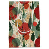 Winter / Kerst Abstracte Tegelkunst Medium Cadeauzakje (Achterkant)