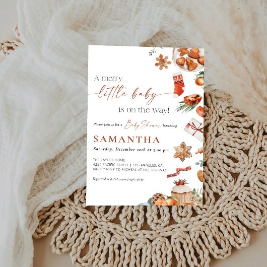 Winter Kerst Baby Borrel Uitnodiging