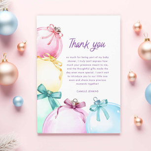 Winter Kerst Baby shower Dank u kaart