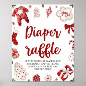 Winter Kerst Baby shower Luier Raffle teken Poster (Voorkant)