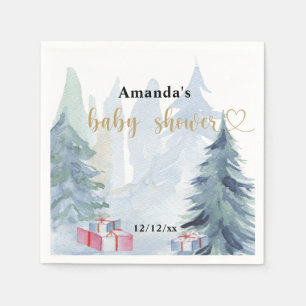 Winter kerst - Baby shower Servet