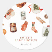 Winter Kerst Baby shower Stickers (Voorkant)