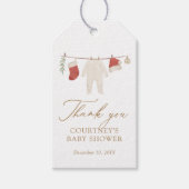 Winter Kerst Babykleren Baby Shower Cadeaulabel (Voorkant)
