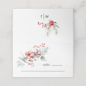 Winter Kerst Bloemen Waterverf Bruiloft (Buitenkant ongevouwen)