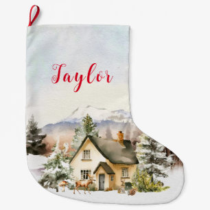 Winter Kerst Cottage Grote Kerstsok
