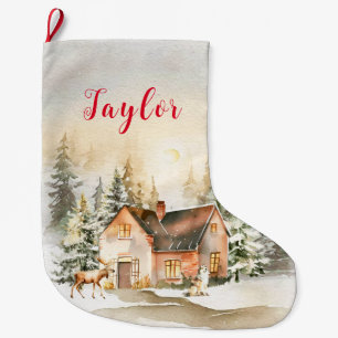 Winter Kerst Cottage Grote Kerstsok