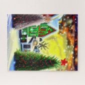 Winter Kerst Dorps Scene Legpuzzel (Horizontaal)