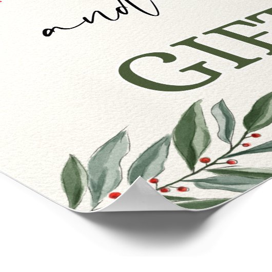 Winter Kerst Kaarten en geschenken Tafelteken Poster (Hoek)