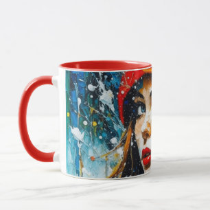 Winter, Kerst pet sneeuwmeisje personaliseren mok