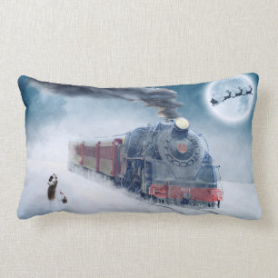 Winter Kerst Trein met Meisje Kussen
