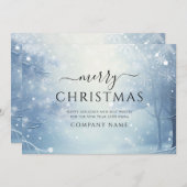 Winter Kerst Zakelijk Logo Feestdagenkaart (Voorkant / Achterkant)