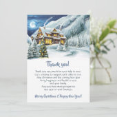 Winter Kerstavond feestdag Hartelijk dank Feestdagenkaart (Staand voorkant)