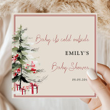 Winter Kerstboom Baby Shower Koud Buiten