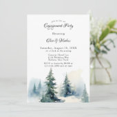 Winter Kerstboom landschap verlovingsfeest Kaart (Staand voorkant)
