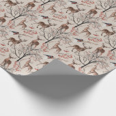 Winter Kerstdeer Pattern Cadeaupapier (Hoek)