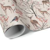 Winter Kerstdeer Pattern Cadeaupapier (Rol Hoek)
