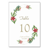 Winter Kerstdennenappels Kerstballen Bruiloft Kaart (Achterkant)