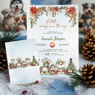 Winter Kerstelijke Puppy Baby Borrel Kaart