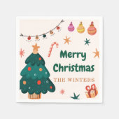 Winter Kerstfeest Servet (Voorkant)