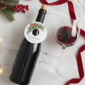 Winter Kerstfeest Weddenschap Pine Bouquet Wijnglaslabel