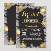 Winter Kerstfeestdag — Uitnodiging voor een briefi (Voorkant / Achterkant)