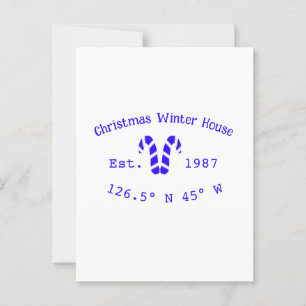 Winter Kersthuis blauwe candy canes geschatte jaar Briefkaart