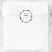 Winter Kerstkrans Retouradreslabel Ronde Sticker (Tas)