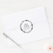 Winter Kerstkrans Retouradreslabel Ronde Sticker (Envelop)