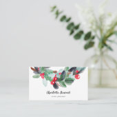 Winter Kerstkrans waterverf event planner Visitekaartje (Staand voorkant)