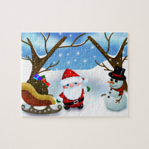Winter Kerstman en een Sneeuwpop Legpuzzel