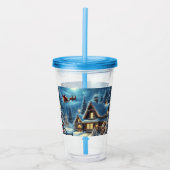 Winter/Kerstman/Kerstmis/Sneeuw Acryl Drinkbeker (Voorkant)
