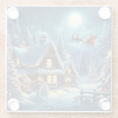 Winter/Kerstman/Kerstmis/Sneeuw Glazen Onderzetter (Achterkant)