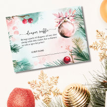 Winter Kerstmeisje Baby Shower Luiers Raffle