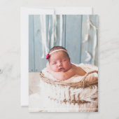 Winter Kerstmis Baby Meisje Pasgeboren Foto Geboor Aankondiging (Achterkant)
