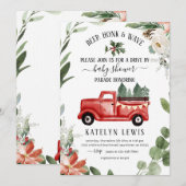 Winter Kerstmis Baby shower uitnodiging (Voorkant / Achterkant)