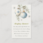 Winter Kerstmis Blue Boy Display Baby shower Informatiekaartje (Voorkant)